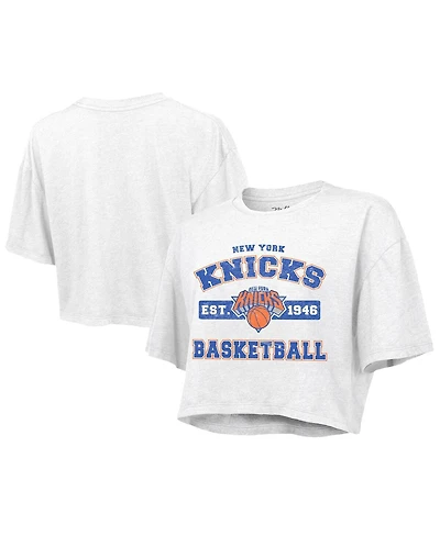 Majestic Women's White New York Knicks Boxy Crop Top