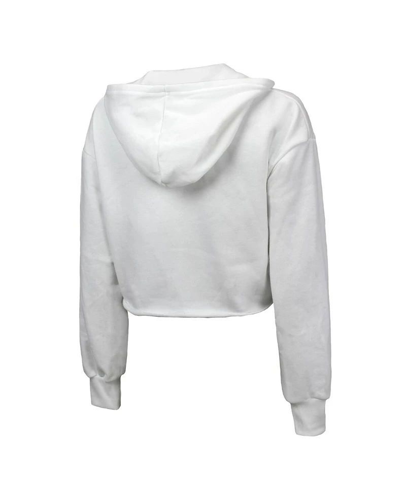 Majestic Women's White Indiana Pacers Tri-Blend Cropped Pullover Hoodie