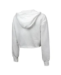 Majestic Women's White Indiana Pacers Tri-Blend Cropped Pullover Hoodie