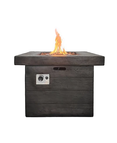 32 in. Outdoor Square Fire Pit -Black