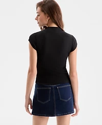 Bar Iii Women's Ribbed Second-Skin Mock-Neck Top, Exclusively at Macy's