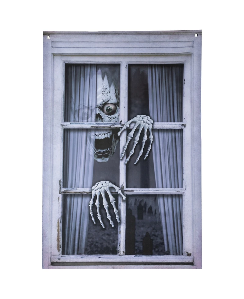 Northlight 46" Scary Skeleton Fake Window Halloween Decoration