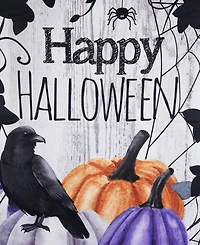 Northlight "Happy Halloween" Pumpkins and Crow Outdoor House Flag, 40" x 28"