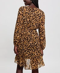 Guess Women's Kaleen Printed Chiffon A-Line Dress