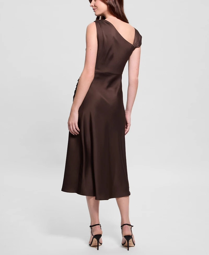 Guess Women's Ashlyn Asymmetrical-Neckline Sleeveless Midi Dress