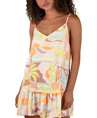 Hurley Juniors' Vacay Dreams V-Neck Mini Cover-Up Dress