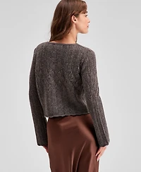 And Now This Women's Pointelle Tie-Front Cardigan, Exclusively at Macy's