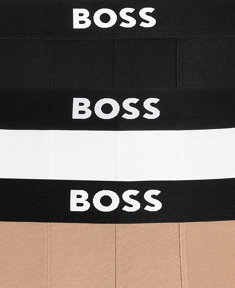 Boss by Hugo Men's 3-Pack Solid Logo Trunks