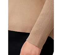 Melissa Paige Plus Size Ribbed-Yoke Pullover Sweater