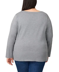 Melissa Paige Plus Size Side-Button Tunic Sweater