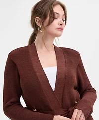 I.n.c. International Concepts Plus Metallic Double-Breasted Cardigan, Created for Macy's