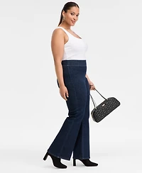 I.n.c. International Concepts Plus High-Rise Pull-On Flared Jeans, Macy's Exclusive