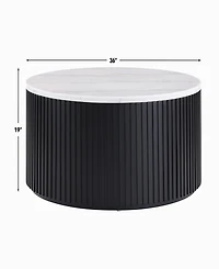 Bramwell 36" Wood Marble Top Cocktail Table