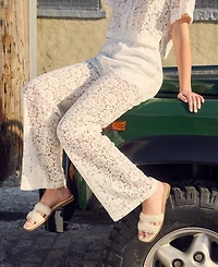 Steve Madden Women's Venetia Lace Wide Leg Pants