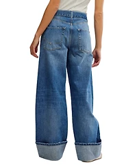 Free People Women's East Bay High-Rise Cuffed Cotton Jeans