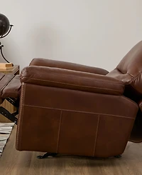 Flexsteel David 43" Pecan Leather Power Gliding Recliner
