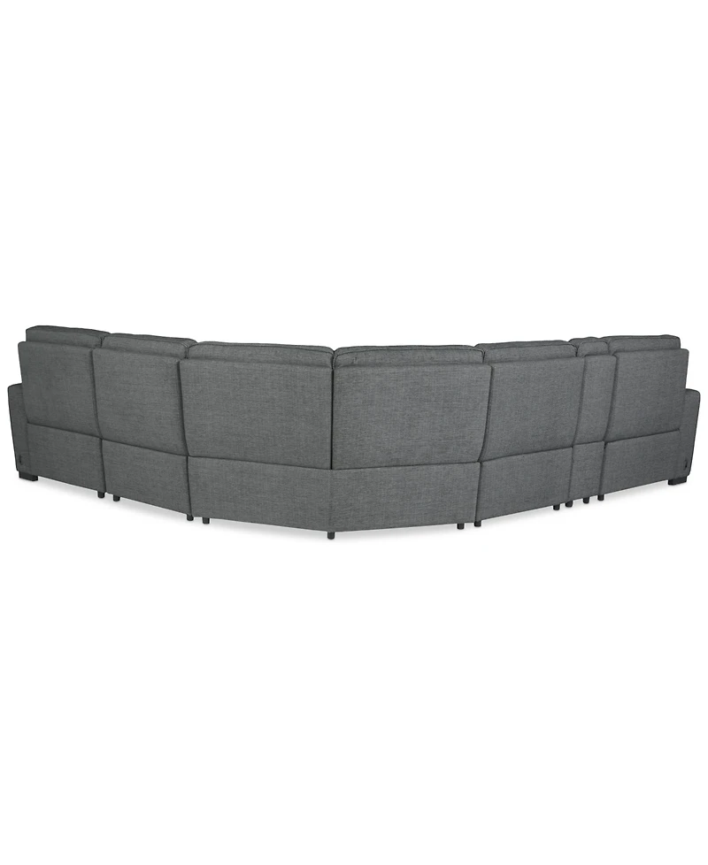 Miren -Pc. Fabric Sectional with Power Headrest Recliners Console