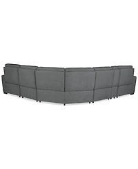 Miren -Pc. Fabric Sectional with Power Headrest Recliners Console