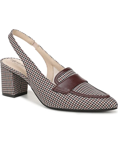 LifeStride Women's Angel Pointed Toe Block Heel Slingback Pumps
