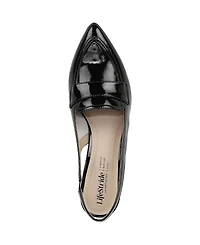LifeStride Women's Angel Pointed Toe Block Heel Slingback Pumps