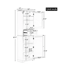 Casainc 67.7"H Tall Bathroom Cabinet with Drawer, Adjustable Shelf, Painted Mdf