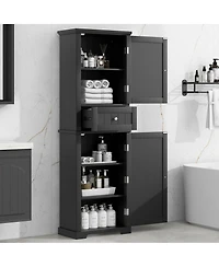 Casainc 67.7"H Tall Bathroom Cabinet with Drawer, Adjustable Shelf, Painted Mdf