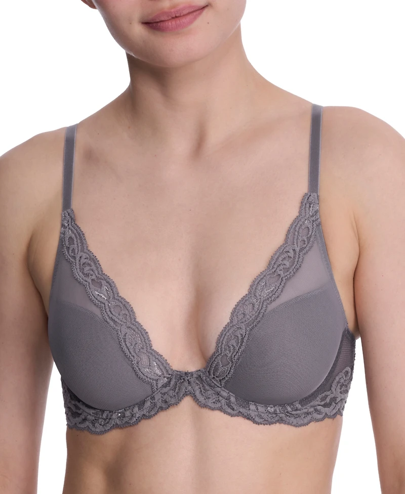 Natori Women's Feathers Lace Contour Underwire Plunge Bra 730023