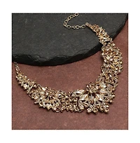 Sohi Women's Gold Stone Cluster Jewellery Set