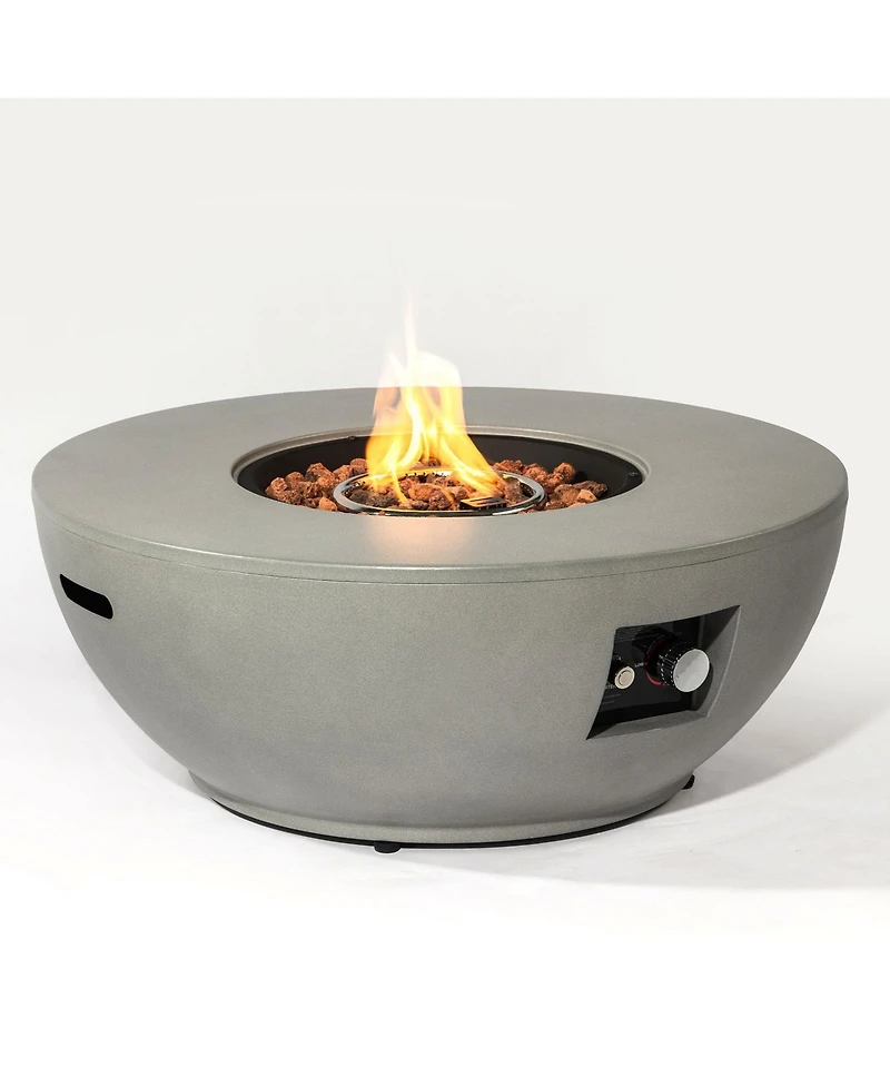 Flynama Steel Propane Fire Bowl Outdoor Round Propane Fire Pit with Tank Holder