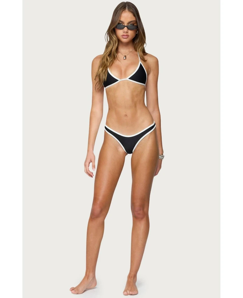 Edikted Women's Dina Contrast Triangle Bikini Top