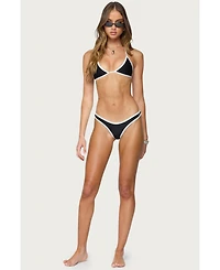 Edikted Women's Dina Contrast Triangle Bikini Top