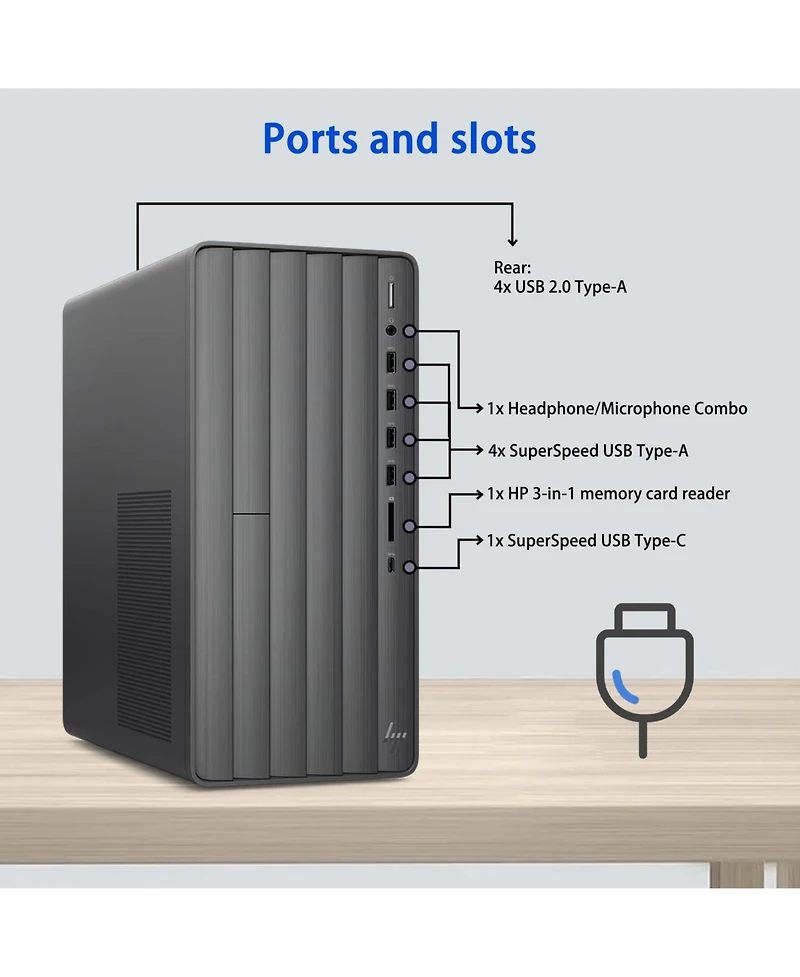 Hp Envy Premium Tower Desktop Intel Core i7 14700 8GB Ram Nvidia GeForce Rtx 3050 512GB Ssd Storage Windows 11 Home - Black
