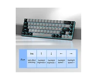 Portable 60% Mechanical Gaming Keyboard,Backlit Compact 68 Keys Mini Wired Office Keyboard with Blue Switch