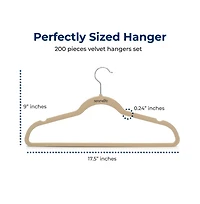SereneLife 200 Pack Velvet Hangers