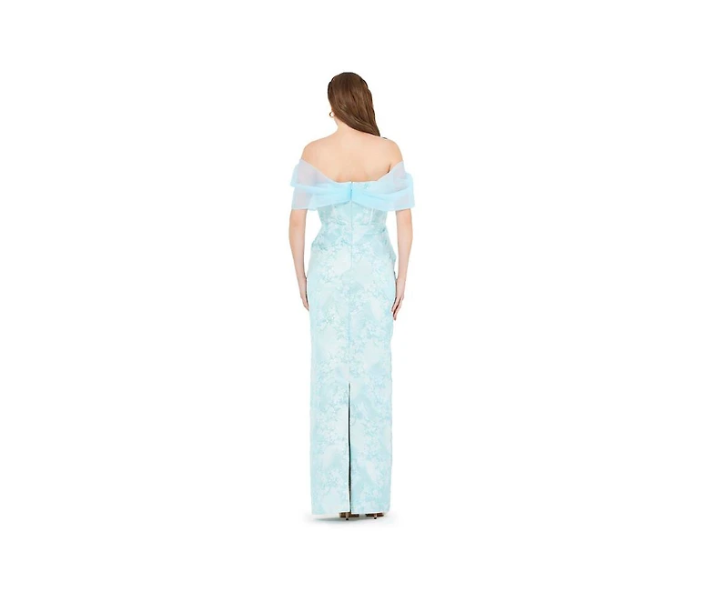 Amri Women's Off-The-Shoulder Corset Detail Brocade Gown