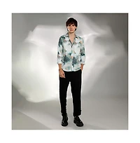 Campus Sutra Men's Jungle Green Faded Bloom Shirt