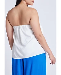 Eloquii Women's Embroidered Column Top