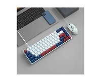 risokeys Portable 60% Mechanical Gaming Keyboard, Mk-Box Led Backlit Compact 68 Keys Mini Wired Office Keyboard with Red Switch for Windows Laptop