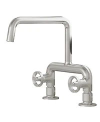 Greenspring 2-Handle 2 Holes Deck Mount Modern Kitchen Faucet With 360 ° Swivel Spout In Matte Black