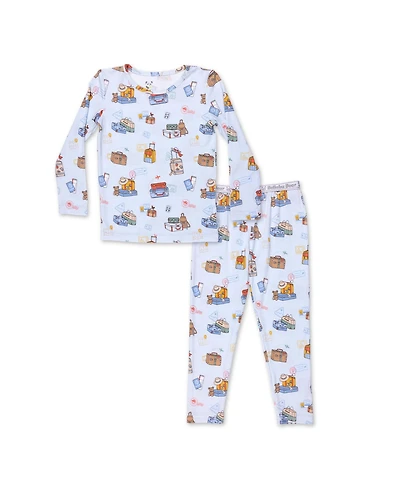 Bellabu Bear Kids Unisex Kids' Vintage Suitcases Set of 2 Piece Pajamas