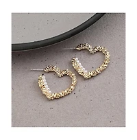 Sohi Women's Green Heart Hoop Earrings