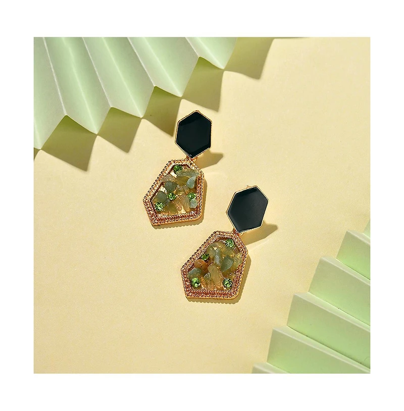 Sohi Women's Textured Drop Earrings