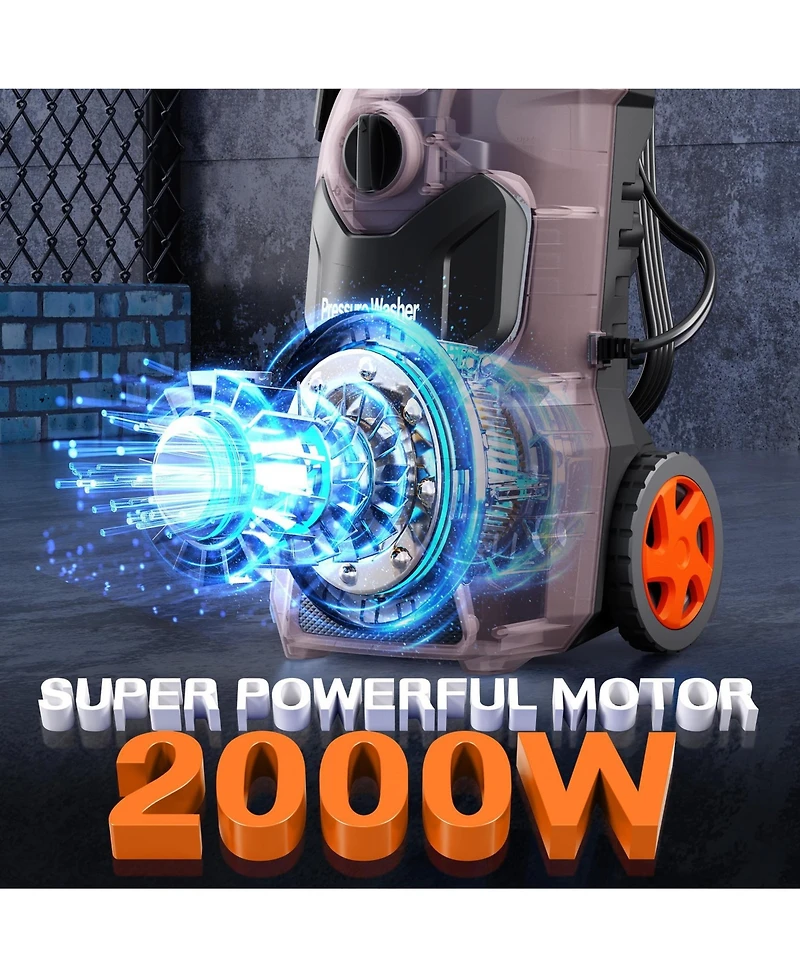 Sugift 4800 Psi 3.2 Gpm Cold Water Electric Pressure Washer with 4 Quick-Connect Nozzles