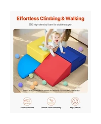 Slickblue Toddler 4 Piece Foam Climbing Blocks Set Preschoolers Indoor Play