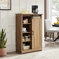 Casainc Farmhouse Modern Bathroom Cabinet 5 Chest of Drawers with Sliding Barn Door