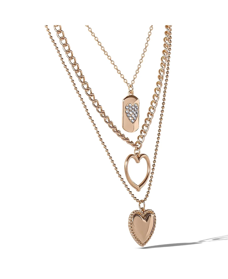 Jessica Simpson Gold-Tone Multi-Charm Heart Layered Necklace Set