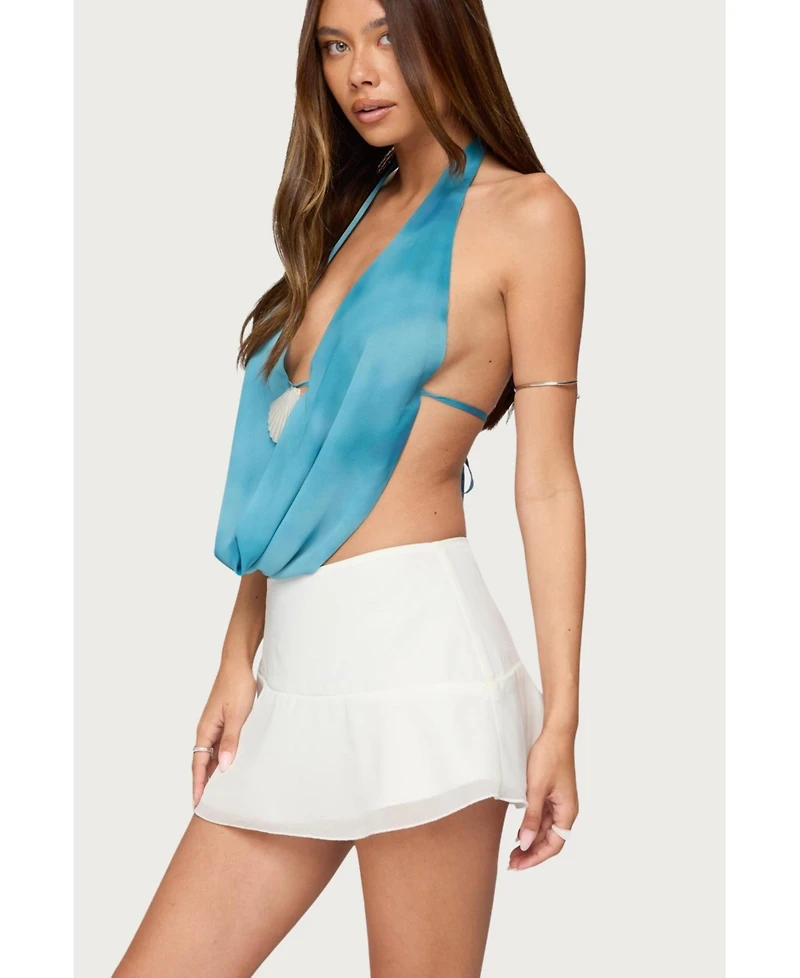 Edikted Women's Seabound Cowl Neck Backless Halter Top
