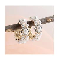 Sohi Women's White Hoop Earrings