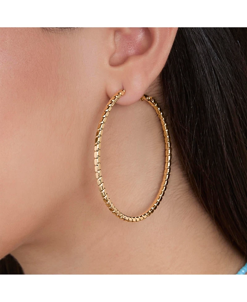 Jessica Simpson Omega Gold-Tone Statement Hoop Earrings