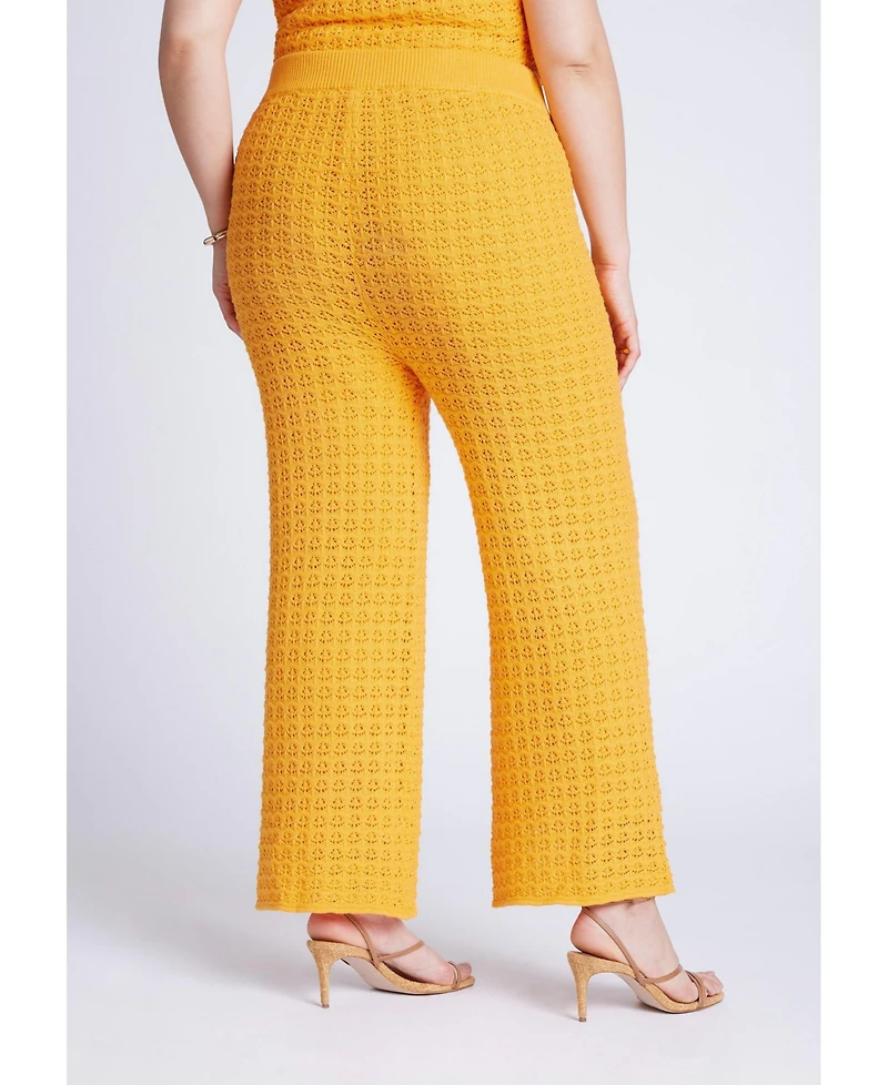 Eloquii Women's Crochet Knit Pant